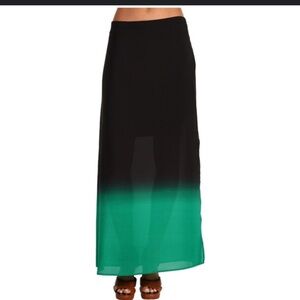 Vince Camuto Women's Black and Green Maxi Skirt